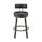 Armen Living Dalza Swivel Counter Stool in Mocha Finish with Brown Faux Leather 840254333581 - alternate 5